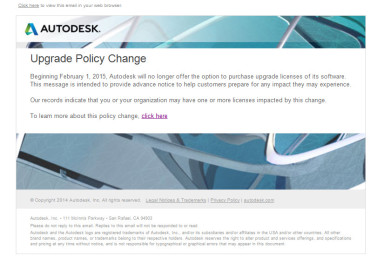 Autodesk Upgrade Policy Change