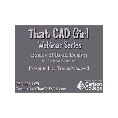 Carlson Autocad Tutorials Basics of Road Design in Carlson SoftwareRecorded 3/15/2024 - That CAD Girl