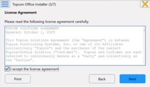 Installer license agreement screen