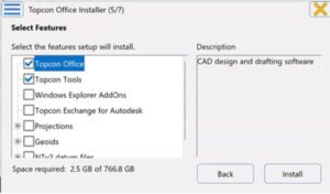 Installer Select Features screen