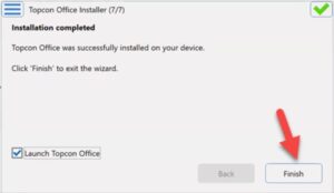 Installation complete screen with Launch checked