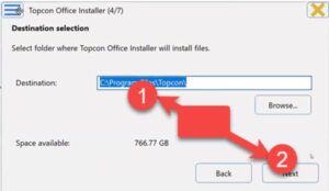 Installer destination folder screen