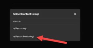 Select Content Group page with myTopcon Positioning
