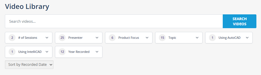 Video Library search and filters